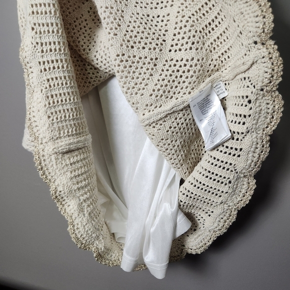 Venus Cream and Gold Crochet Dress Large - Picture 8 of 13